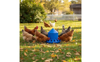 Shielded Lid Automatic Poultry Feeder Easy to Clean Anti-Waste Chicken Feeder Flexible Installation for Chickens, Ducks, Outdoor, Backyard