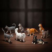 9 Pieces Miniature Cat Figurine Collectible Cat Figurine Compact Toy for Shelf Styling, Craft Scenes, Model Collections