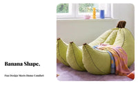 Cute Shape Banana-Shaped Lounger Single Person Bean Bag Chair Novelty Design Floor Sofa Comfortable for College Students, Teens, Adults, Bedroom, Living Room, perusing corner, Lounge Area