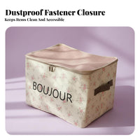 Foldable material container fastener closure Organizer Box cleanable for Students, Families