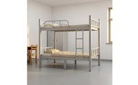 Bunk Bed with Ladder Metal Bunk Bed Space-Saving Furniture for Students, Teens, Dormitory, Bedroom, Hostel