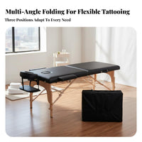 Portable Skin Design Bed Space-Saving Folding Beauty Bed PU Leather Upholstery Foldable Beauty Table for Estheticians, Home Users, Studio
