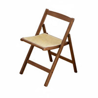 Wabi-Sabi Aesthetic Woven-Back Folding Armchair With Armrests Woven Back Folding Chair Foldable Design Household Furniture Space-Saving for Homeowners, Adults, Renters