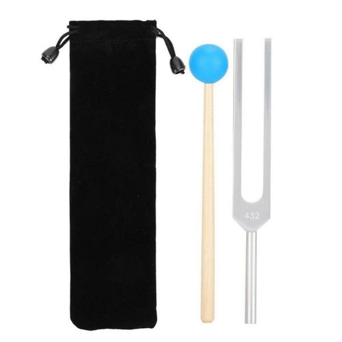 Ear-Picking Tuning Fork Accurate Tuning Fork with Striker Tool Metallic-Finish Portable for Professionals, Personal Care, Travel