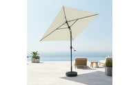 Rectangular Patio Umbrella Tilt-Adjustable Patio Umbrella with Base Resistant for Cafe Owners, Garden, Balcony, Terrace
