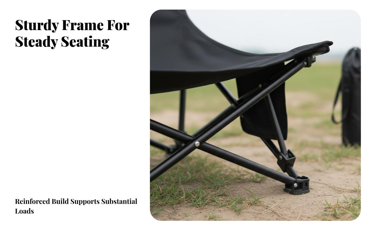 Collapsible Design Foldable low-to-the-ground Chair Lightweight low-to-the-ground Folding Chair Sturdy Frame Portable Seating Stable Construction for Campers, Anglers, Beachand &ventureers, Camping, catching, Campsite, Picnics