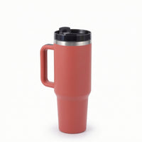 Insulated Tumbler with Handle Large Capacity Tumbler with Handle Portable Vessel for Commuters, Road Trips