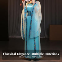 3 Pieces Folklore Ological Character Outfit Wide Sleeves Stage Performance Costume Ancient Chinese Fairy Costume Flowing Design