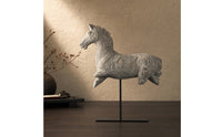 Horse Sculpture with Stand Stone Like Horse Sculpture Tabletop for Bookshelf
