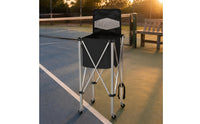 Mesh Lid Ball Cart Aluminum Alloy Foldable Ball Cart Caster Wheels Rolling Storage Basket