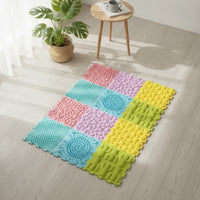 12 Pieces Foot Textured Massage Puzzle Mat Textured Floor Panel Tile for Kids