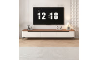 TV Cabinet with Drawers Solid Wood Low-Profile Media Cabinet Modern-Minimal TV Stand for Families, Living Room, Apartments