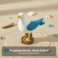 Seaside Theme Bird Model Sea Themed Resin Seagull Figurine Realistic Design Sea Bird Figurine for Beach Lovers, Living Room, Tabletop