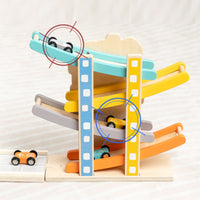 Wooden Race Track Car Ramp Racer Hands-on Wooden Ramp Racer Educational Slide Toy for Young Children