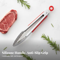 Stainless Steel Kitchen Tongs High Temperature Resistant Barbecue Grilling Tongs Kitchenware Anti-Scald Handle Dishwasher Safe