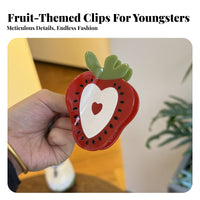 Fruit Hair Grip Fastener Stylish Fruit Hair Grip Food Shaped Jaw Fastener Bright Hues Strong Grip for Teenagers
