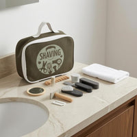 Zipper Closure Wooden Barber Play Set Top Handle Wooden Hairdressing Set Portable Hairdresser Role Play Kit