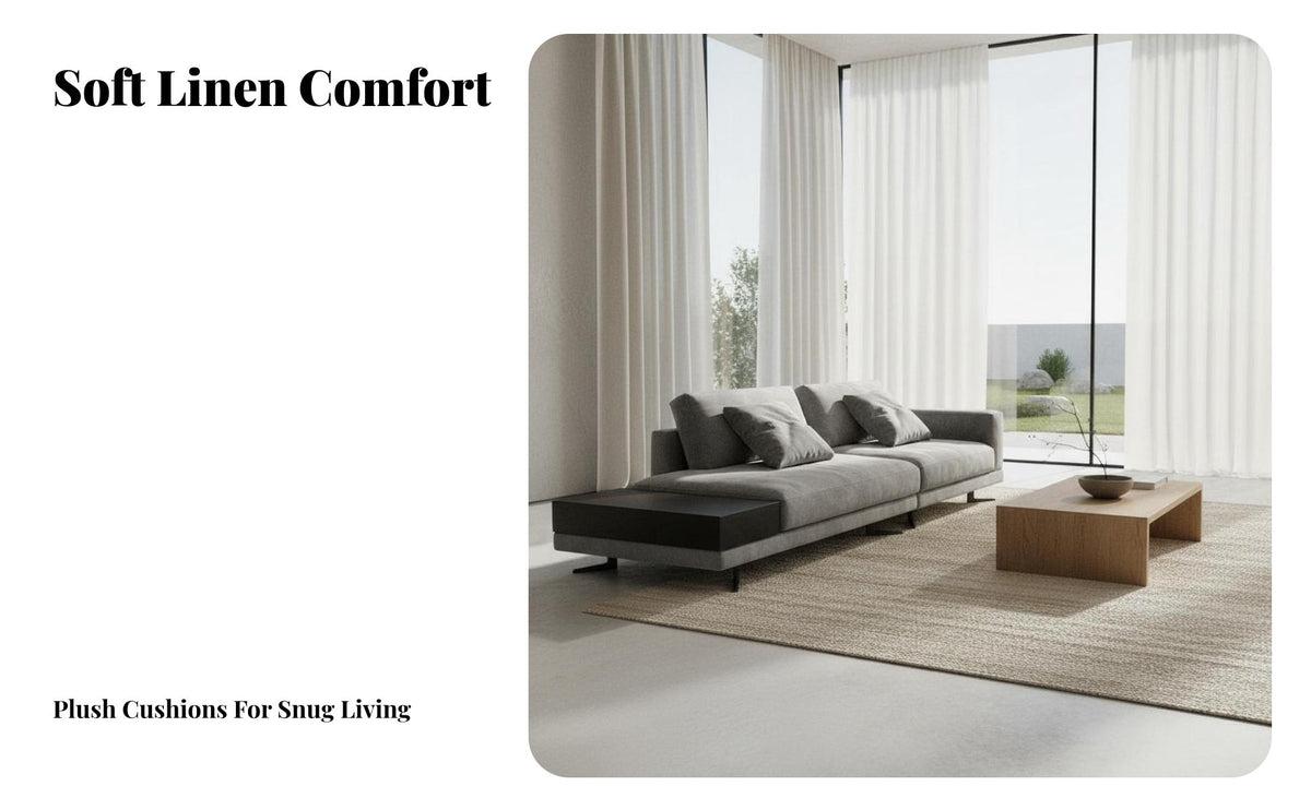 Light Luxury L-Shaped Fabric Sofa Minimalist aesthetic L-Shaped Chaise Lounge Wabi-Sabi Aesthetic Sectional Deep Seat for Apartment Dwellers, Homeowners, Pet Owners, Office, Bedroom