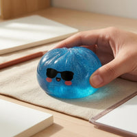 Cartoon Face Press Toy Squeezable Glitter Stress Ball Gel Stress Ball Quiet Glitter Squishy Toy Nontoxic