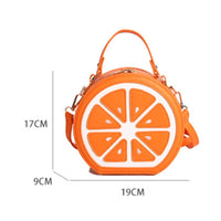 Novelty Citrus Slice Handbag Playful Fruit Shaped Purse Small Lemon Crossbody Bag Convertible for Shopping, Travel