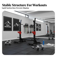 Space-Saving Adjustable Weight Bench with Rack Heavy Duty Home Gym Squat and Bench Rack Long-Lasting Steel Construction Multifunctional Barbell Stand Stable Triangular Support for Weightlifters, Bodybuilders