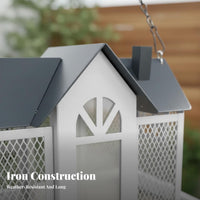 Hanging Avian Feeder Easy to Fill and Clean Metal Outdoor Avian Feeder Garden Accessory Large Capacity for Yard, Patio