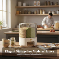 360° Rotation Rotating Grain Dispenser Moisture-Proof Rotating Rice Storage Container Sealed Design