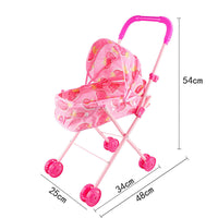 Girl Doll Stroller Iron Tube Walker Pretend Play Folding Pet Stroller Little Girl Toy Car Wholesale