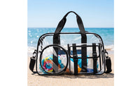 Clear Bag with Shoulder Strap Clear Tote Bag Wipe-Clean for Journeyers, Sports Athletes