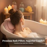 Lyocell Fiber Lyocell Fiber Bathtub Pillow Skin-Friendly Bath Pillow Ergonomic Design for Adults, Women, Jacuzzi, Home