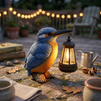 Solar Kingfisher Statue Resin Kingfisher Ornament Weatherproof for Yard, Lawn
