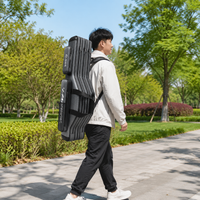 Rod Case Fishing Rod Small Items Fishing Bag 3-Layer Oxford Black Gray Shoulder Carry Handheld Zipper 2025