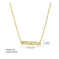 Mama Necklace Family Day Gift Mom Heart Pendant Golden Finish Boy Mom Necklace for Moms, Infant Shower