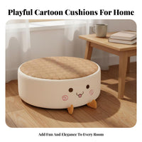 Cartoon Floor Cushion Extra Thick Round Character Seat Cushion Comfortable Square Animal Futon Pillow for Office Workers, Adults, Bedroom, Chair, Sofa