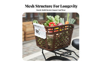 Large Capacity Rear Bike Basket Rust-Resistant Plastic Cycle Basket Easy Installation for Commuting