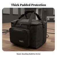 Heavy Duty Padded Speaker Bag Rugged Exterior Portable Speaker Carrying Case External Storage Pockets for DJs, Outdoor, Travel, Gigs