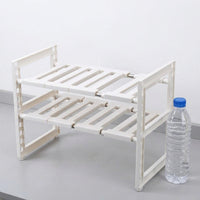 Sink Organiser and Storage Rack, 2 Tier Freestanding Sink Tidy, Kitchen Storage Organiser for Cupboard Organisation and Space Saving