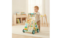 Wooden Push Activity Toy Sturdy Wooden Infant Activity Toy with Wheels Interactive Learning Toy for Young Children, Infants, Playroom, Nursery