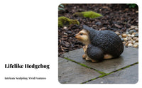 Creative Gift Hedgehog Figurine Weatherproof Resin Hedgehog Statue Hand-Painted for Gardeners, Courtyard, Patio, Balcony