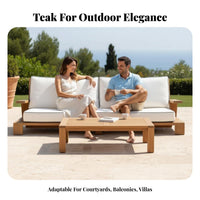 Hardwood Wood Frame 4-Piece Wooden Sofa and Chair set Weather-Resistant Outdoor Furniture Sturdy Construction Patio Seating Group Plush paddings for Homeowners, Garden lovers, Families, Balcony, Backyard, Terrace, pool area