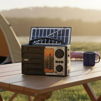 TF Card & USB Playback Portable Bluetooth Speaker Radio Solar Powered Radio for Campers, Hikers, Outdoor, Emergency, Camping