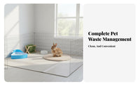Hare Litter Box Anti-Tip Hare Potty Training Aid Enclosure Litter Pan with Grate Easy to Clean Small Pet Potty Training Aid