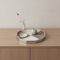 Octagonal Tray Geometric Tray with Patchwork Surface Decorative for Living Room