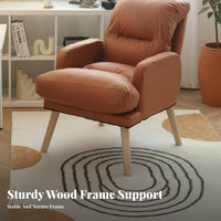 Multi-Position Recline Reclining Armchair with Ottoman Adjustable Backrest Armchair and Ottoman Set Ergonomic Design Lounge Chair Long-Lasting Textile for Awayice Workers, Students, Living Room, Bedroom, Reading Nook, Small Areas