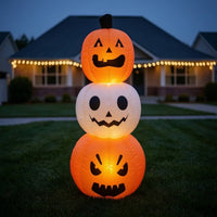 Inflate Inflatable Pumpkin Stack Outdoor Jack-O'-Lantern Yard Decoration Giant Stacked Pumpkin Decoration Weather-Resistant for Porch