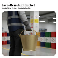 Hazard-Rated-Resistant Fire Bucket Non-Sparking Wall-Mounted Fire Bucket Industrial Grade for Firefighters, Maintenance Worker S Plants, Factories