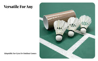 12 Pieces Badminton Shuttlecock Stable Trajectory Duck Feather Shuttlecock Fiber Head Feather Badminton Birdie for Beginners, Matches, Outdoors