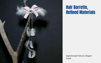 Handmade Feather Hairpin, Bowknot, Long Ribbon, Traditional Chinese Dress Vintage, Romantic Vintage Design