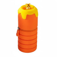 Expandable up Silicone Pencil Case Portable Retractable   Telescopic Stationery Holder for Students, School