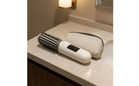 Digital Temperature Display Cordless Curling Brush Shiny Finish Heated Barrel Brush on/off Button